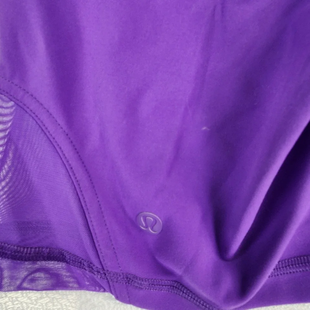 Lululemon 6 Purple Train Times Mesh Short High Rise Biker Athletic Yoga Workout